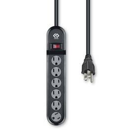 Oskos 082721411167 Surge Protector Power Strip 6 Outlets 500 Joules 6ft Extension Black