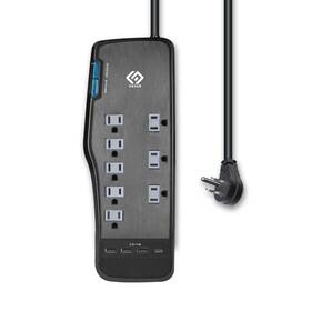 Oskos 082721411181 Surge Protector Power Strip 8 Outlets Four Usb 3.4a Ports Black