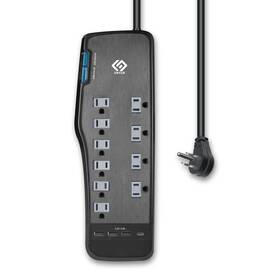 Oskos 082721411204 Surge Protector Power Strip 10 Outlets Four Usb 3.4a Ports 3a 1c 6ft Ext