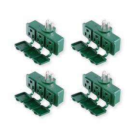 Oskos 082721411488 3-prong Weatherproof 3-outlet Extender Adapter Heavy Duty Triple Grounding O
