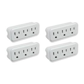 Oskos 082721411495 3-outlet Wall Tap Adapter Grounded Plug For Home And Travel 4-pack