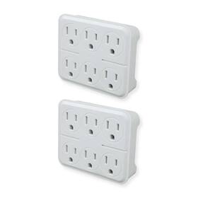 Oskos 082721411518 6 Outlet Triple Extender 3 Prong Grounded Wall Tap Multiple Adapter