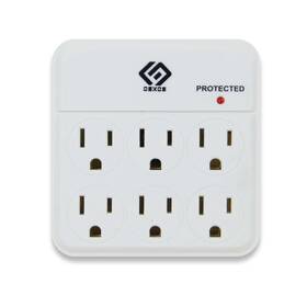 Oskos 082721411563 6 Outlet Triple Extender Wall Surge Protector 500 Joules 3 Prong Grounded