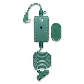 Rc-033 Oskos Outdoor 3 Grounded Outlets With Wireless Remote Control 15 Ft Power Cord Green