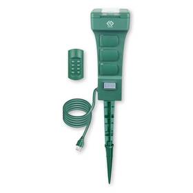 Sp-060a Oskos Outdoor Remote Control Power Stake With Photocell Timer 2/4/6/8 Hour Countdow