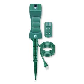 Sp-062a Oskos Outdoor Remote Control Power Stake With Photocell Timer 2/4/6/8 Hour Countdow