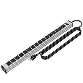 Oviitech 606719353828 16 Outlets Heavy Duty Metal Socket Power Strip 15-foot Long Extension Cord Wi