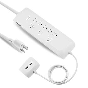 With2 Oviitech 658848226436 8 Outlet Surge Protector Power Strip Usb Charging Ports 2.4a 6 4 F