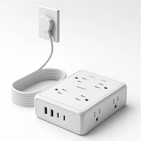 Oviitech 705353128226 Surge Protector Power Strip 6ft Flat Extension Cord 8 Outlets With 4usb Ports 1