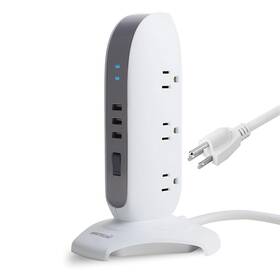 Ports3.1a Oviitech 717877562684 Surge Protector Power Strip Tower 5 Ac Outlets With 3 Usb Charging To