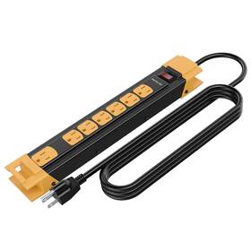 Oviitech 727431634214 7 Outlets Mountable Heavy Duty Surge Protector Metal Power Strip 900