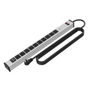 Oviitech 727431634344 10 Outlets Aluminum Power Strip Metal Socket Heavy Duty With 6 Ft Extension C