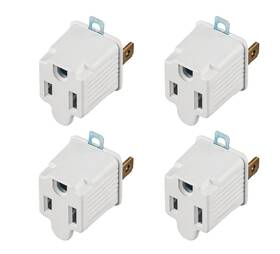 Oviitech 727431634429 4 Pack 3-prong To 2-prong Outlet Adapter Grounded Converter Plug White