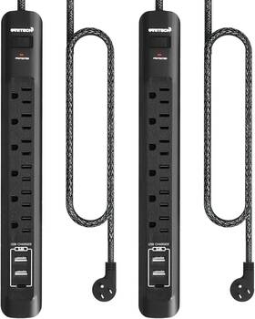 Oviitech 727431634856 2 Pack Power Strip Surge Protector With Usb Ports 6 Ac Outlets 3