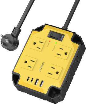 Paewok 313103097052 8-outlets Heavy Duty Power Strip With 4 Usb Ports 2 Usb-c Industrial Magnetic