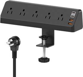 Paewok 711181067767 20w Fast Charging Station Desk Clamp Power Strip With 2 Pd Usb-c Ports 5 Ac Wi