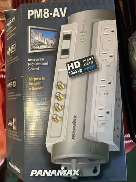 Pm8-av Panamax 050616008723 Nib Surge Coax Sat Telephone Line Protector Ac Audio Video