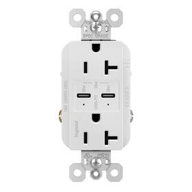 Tr20usbpdw Pass & Seymour 785007297744 Power Delivery Usb Outlet White