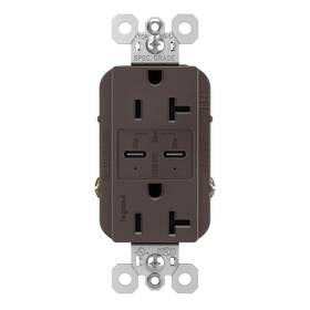 Tr20usbpd Pass & Seymour 785007297836 Power Delivery Usb Outlet Brown