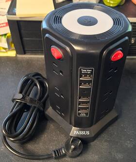 Passus 629722754079 Surge Protector Electrical Sockets With 5 Usb Ports And Night Light 10ft