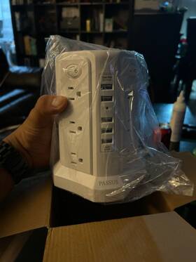 X003atyn11 Passus 12-outlet Surge Protector Power Strip Tower With 5 Usb Ports White