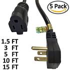 Peedfp5pkbk Electriduct Extension Cords Pack Flat Plug Power Black 7107393523970
