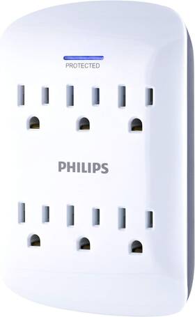 Philips 030878383080 Surge Protector 6 Ac Outlet 900 Joules Protection Home Power
