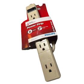 Philips 030878448840 2 Feet 6-outlet Power Strip New Unused Sentry With Mounting