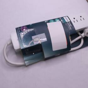 1080 Philips 030878455374 6-outlet Flat Plug Surge Protector Power Strip White Joules 10ft