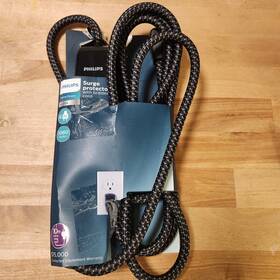 Spc3064bg Philips Elite Spc3064bg/37 6 Outlet 1080j Surge Protector Black - 10ft Extension Braided Cord