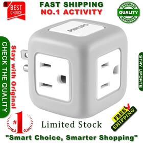 Spp3002gr Philips 3-outlet Surge Protector Wall Tap Extender Grounded Charging Station