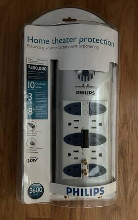 Spp4102wa Philips Spp4102wa/17 Phillips 10 Outlet 8 Foot Power Cord Surge Protector