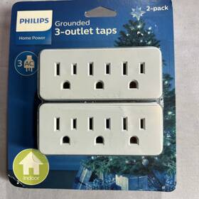 Sps1630w Philips Sps1630w/37 New Grounded 3 Outlet Taps - Indoor 2 Pack