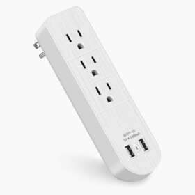 Nn-ps001 Phocar Slim Outlet Extender Surge Protector With 2 Usb Ports Small White