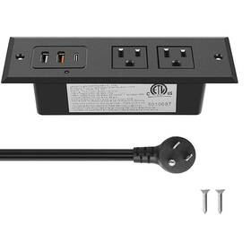 Phyfalip 781093864471 Recessed Power Strip With 20w Usb C And Fast Charging A Ports
