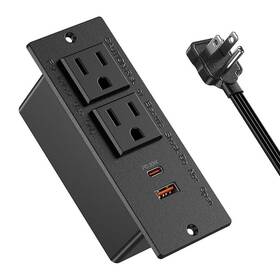 Phyfalip 781093864488 30w Usb C Fast Charging Recessed Power Strip Ultra Thin Plug Flush Mount Desk
