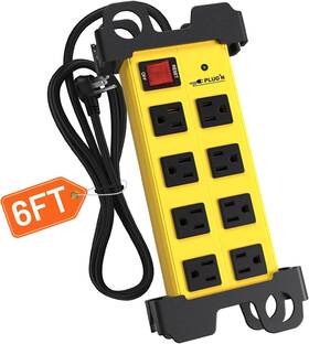 2700j Plugn 313044259281 8 Outlet Heavy Duty Power Strip Wide Spacing Workshop Surge Protector With