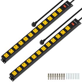 2100 Plugn 708436085584 12 Outlet Long Power Strip Joules Surge Protector 6ft Cord Wide Sp
