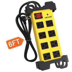 2700j Plugn 708436085645 8 Outlet Heavy Duty Surge Protector With 6ft Cord Workshop Strip