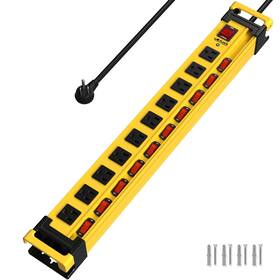 3300j Plugn 769083962581 Power Strip 10 Outlet Surge Protector With Individual Switches 9ft Powe