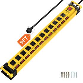 3300j Plugn 769083962680 12 Outlet 13 Individual Switches Surge Protector Power Strip 9ft/14awg/