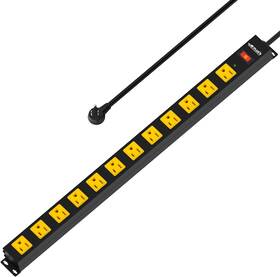 P-us12 Plugn 12 Outlet Long Power Strip 2100 Joules Surge Protector 6ft Cord