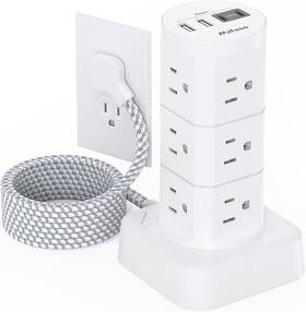 Pd20w Power 313092434487 Strip Tower Charging Station Desk Accessories Flat Plug 12 Outlet