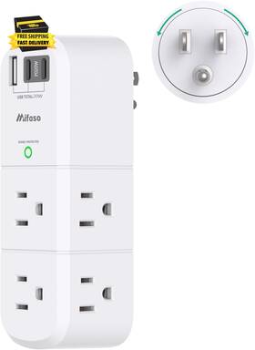 Pd20w Power 445015059057 Usb Outlet Extender Surge Protector - With Rotating Plug 6 Ac Multi