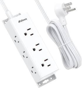 Power 711181416510 Regleta De 9 Tomas Con Cable Extension 15ft Protector Sobretension Plano