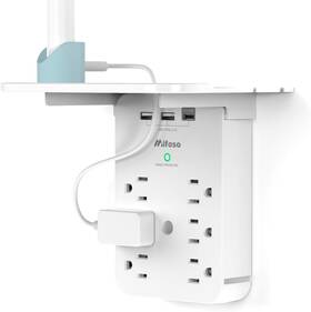 Power 744110563153 New Wall Outlet Extender Surge Protector 6ac 2usb Usb-c Fast Shipping