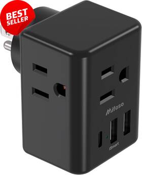 Mfs3wb Power Outlet Extender 3 Usb Ports 1 Usb-c Strip For Travel And Camping