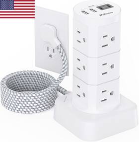 Mfs6083-x Power Strips With Surge Protection Flat Plug Strip 12 Outlets 4 Usb