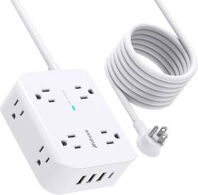 Mfs8u5fm Power 15ft Strip Surge Protector - 8 Outlets And 4 Usb Ports Heavy-duty Braided