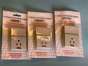 Ppp11110t Power Play Products Inc Lot Of 3 Single Outlet Surge Protector Max Spike Voltage 6000 Volts